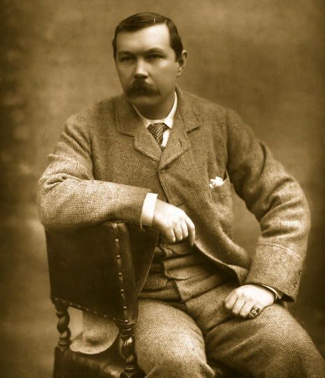 Photographic portrait of Sir Arthur Conan Doyle (1890) by Herbert Barraud